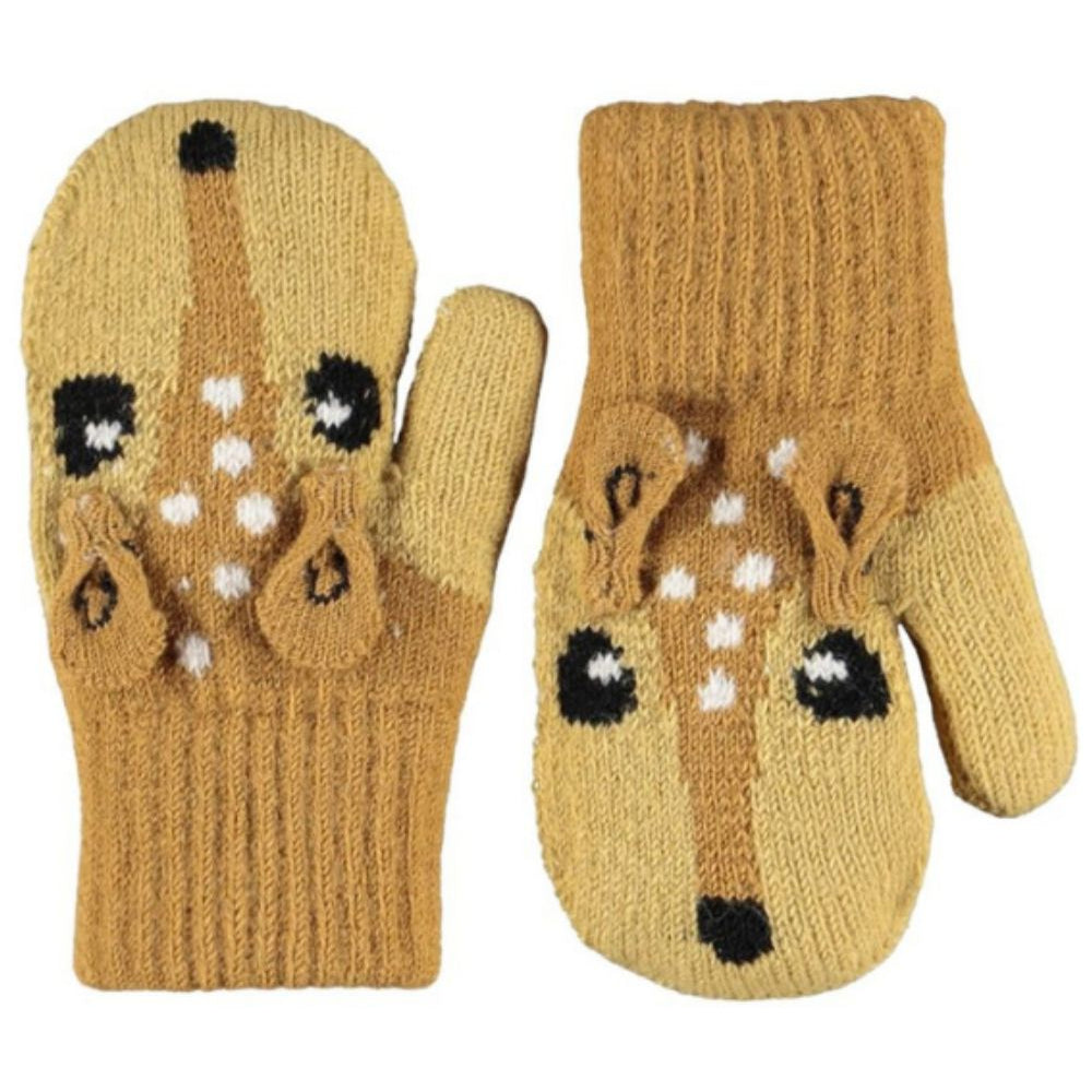 Guanti per bambina Molo Kids beige con motivo giraffa ad intarsio 7W26S102 5725 MOLO KIDS