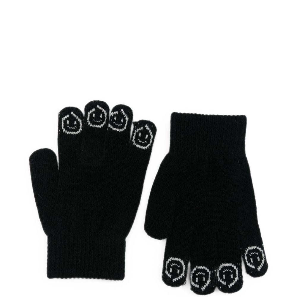 Guanti per bambini Molo Kids neri con ricamo smiley 7W26S203 0099 MOLO KIDS
