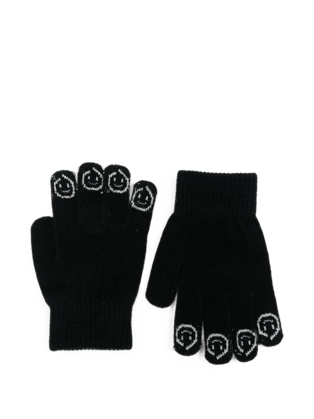 Guanti per bambini Molo Kids neri con ricamo smiley 7W26S203 0099 MOLO KIDS