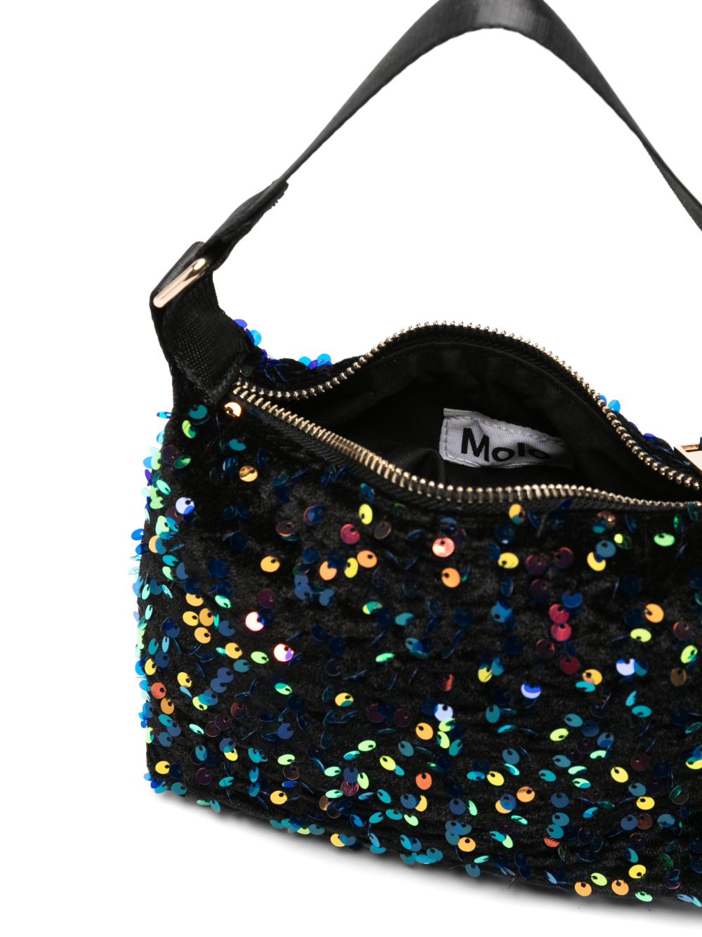 Borsa a spalla Dolly per bambina Molo nera con paillettes 7W26V104 9963 MOLO KIDS