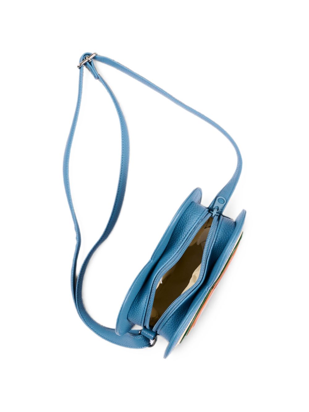 Borsa a tracolla per bambina Molo Kids azzurra a forma di cuore con effetto granulato 7W26V106 5807 MOLO KIDS