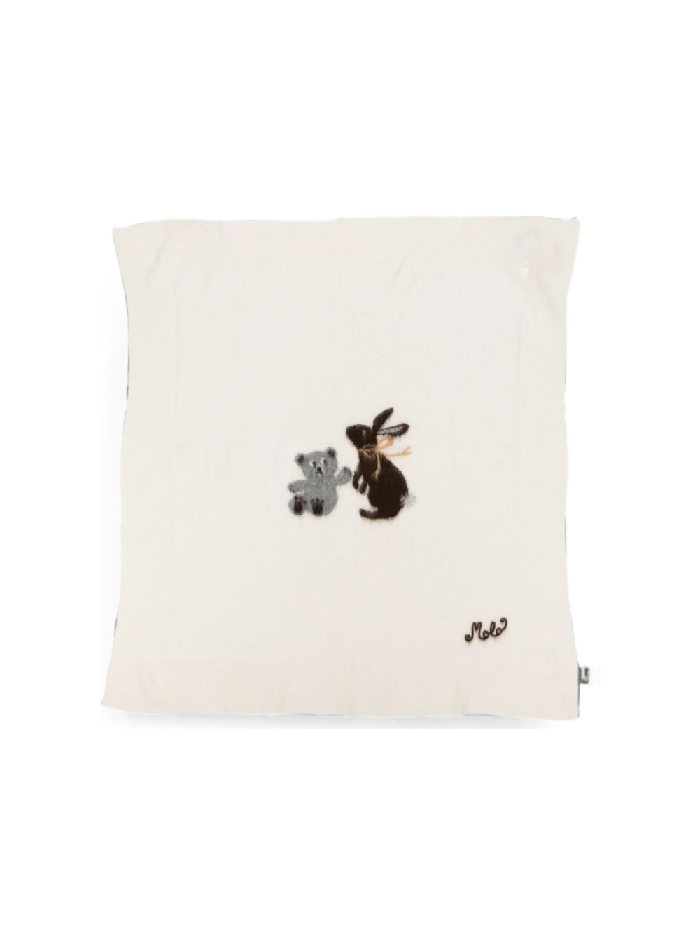 Coperta per neonati Molo Kids bianca con logo ricamato 7W26W101 5775 MOLO KIDS