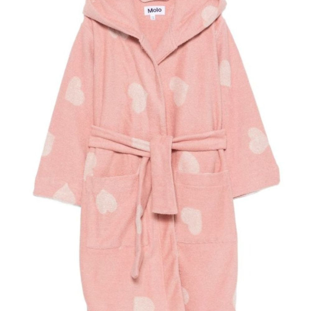 Accappatoio per bambina Molo Kids rosa con motivo a cuori 7W26W401 5873 MOLO KIDS