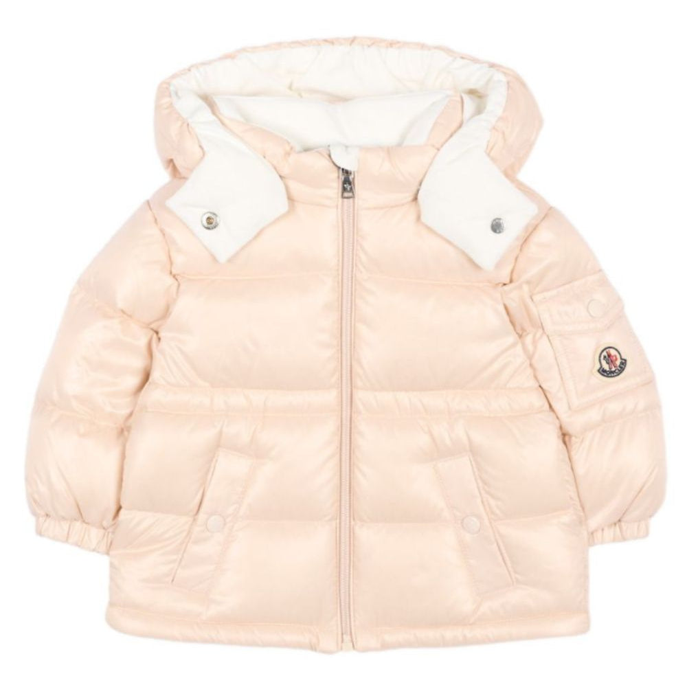 Giubbino per neonata Moncler Kids rosa con design imbottito L29511A00021597Z8 529 MONCLER KIDS