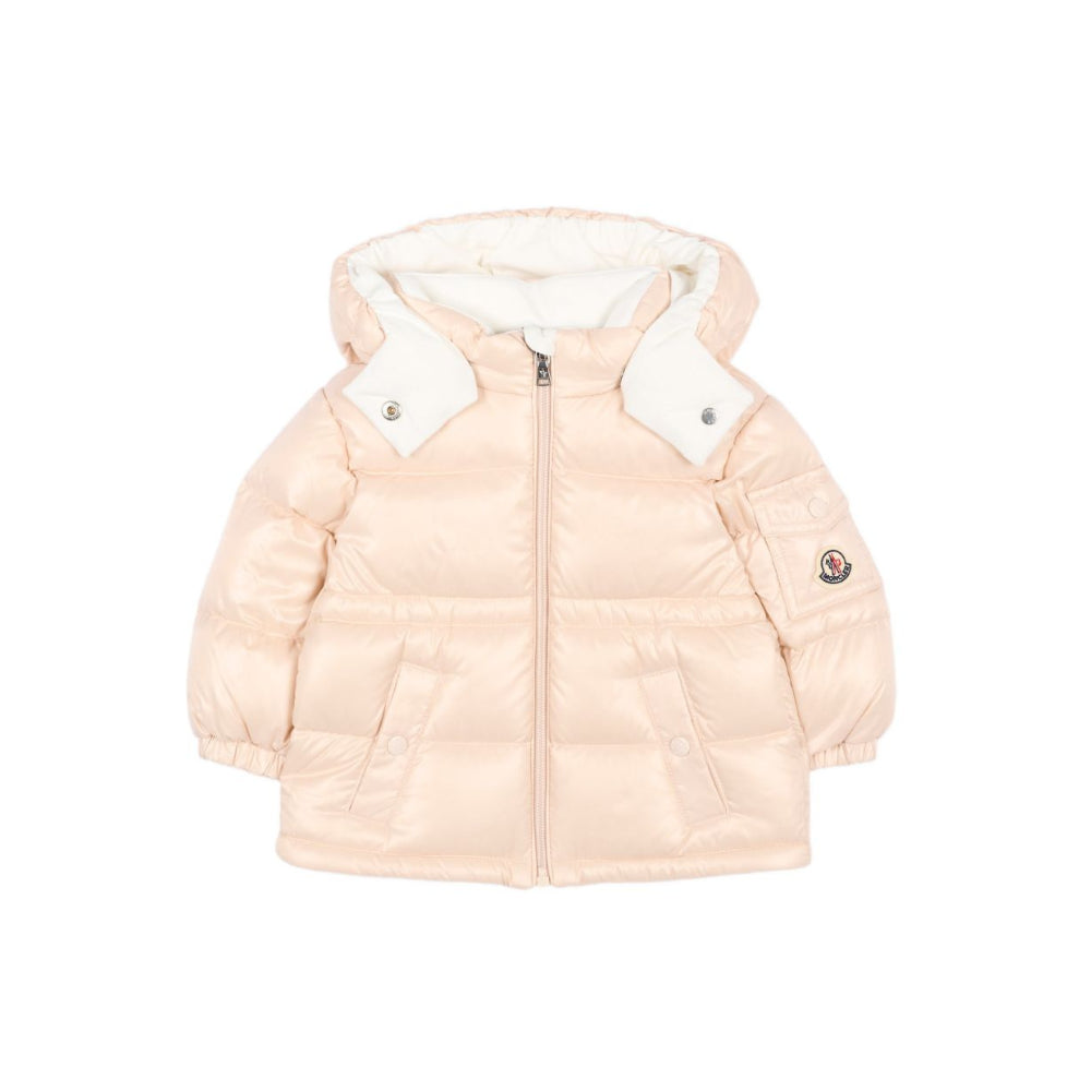 Giubbino per neonata Moncler Kids rosa con design imbottito L29511A00021597Z8 529 MONCLER KIDS