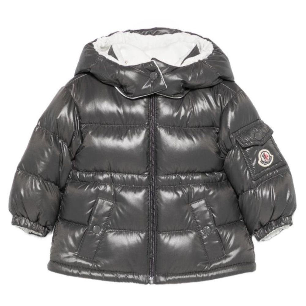 Giubbino Maire per neonata Moncler Enfant grigio con imbottitura in piuma L29511A00021597Z8 92A MONCLER KIDS