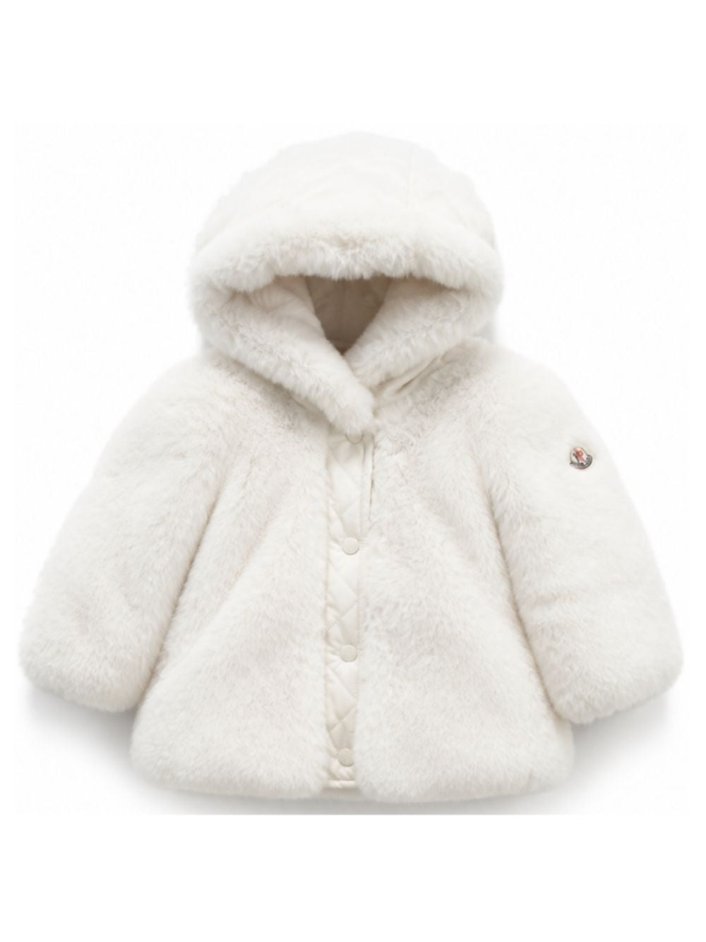 Giacca Viona per neonati Moncler Kids bianca con patch con logo L29511A0003054AQY 034 MONCLER KIDS