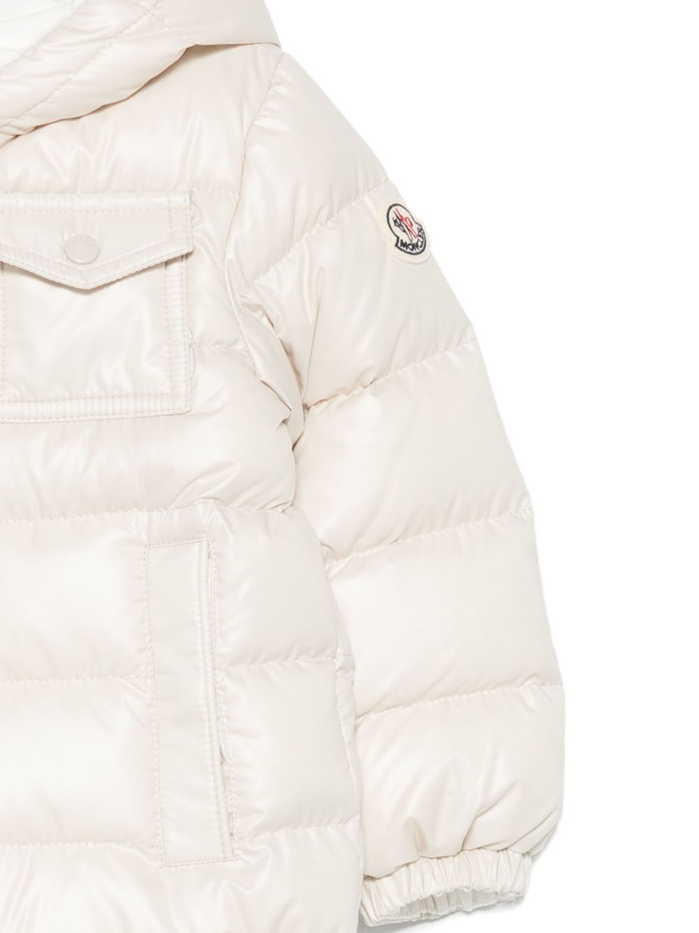 Giubbino per neonati Moncler Kids bianco con design imbottito L29511A00031597YX 034 MONCLER KIDS