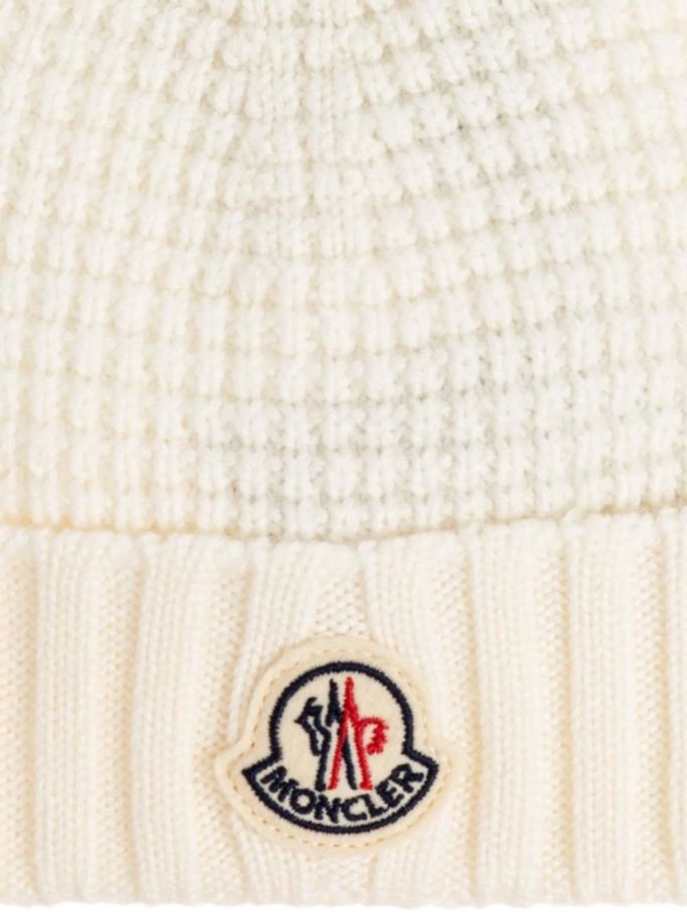 Berretto per neonati Moncler Kids bianco con applicazione orecchie L29513B00005M1131 040 MONCLER KIDS