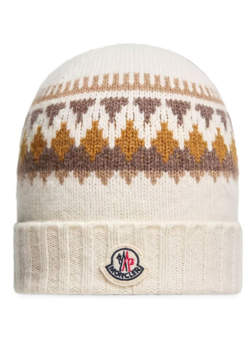 Berretto Fair Isle per bambini Moncler Kids bianco con lavorazione Fair Isle L29513B00009M4281 034 MONCLER KIDS