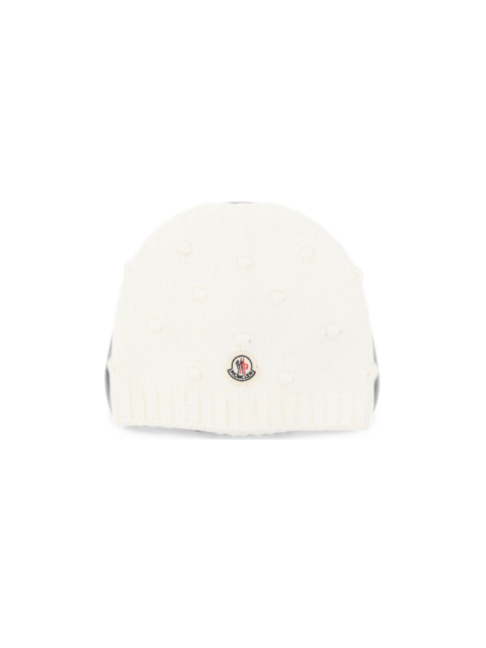Berretto per neonata Moncler Kids bianco con dettagli pon pon L29513B00010M4281 035 MONCLER KIDS