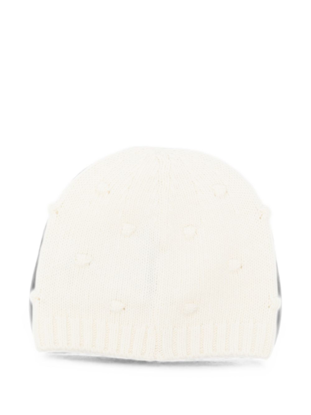 Berretto per neonata Moncler Kids bianco con dettagli pon pon L29513B00010M4281 035 MONCLER KIDS
