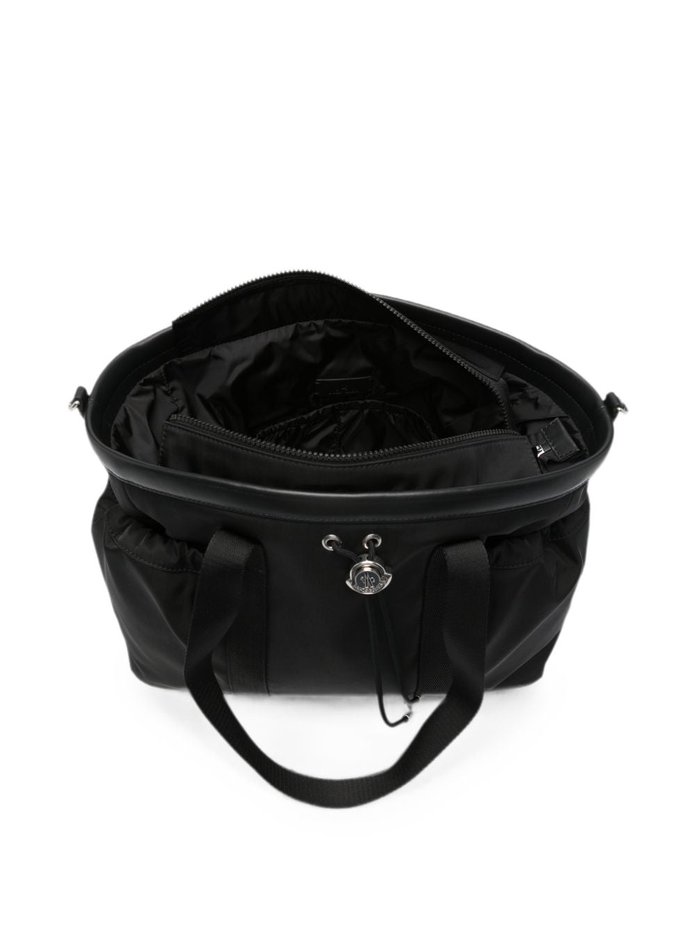 Borsa fasciatoio per neonati Moncler Kids nera con placca logo L29515D00001N0211 999 MONCLER KIDS