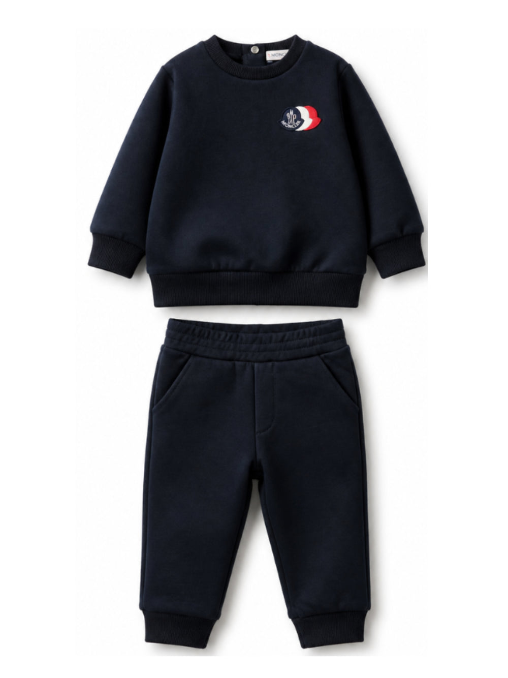 Completo per neonato Moncler Kids blu con logo applicato L29518M0000789AM3 778 MONCLER KIDS