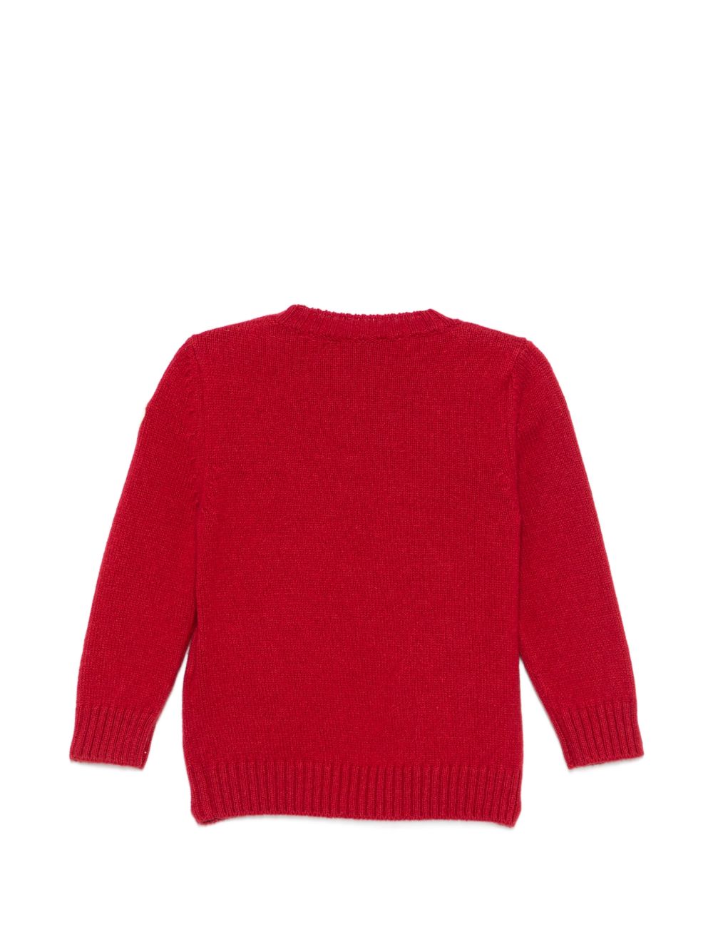 Maglione per neonato Moncler Kids rosso con motivo pinguino L29519C00002M4281 457 MONCLER KIDS