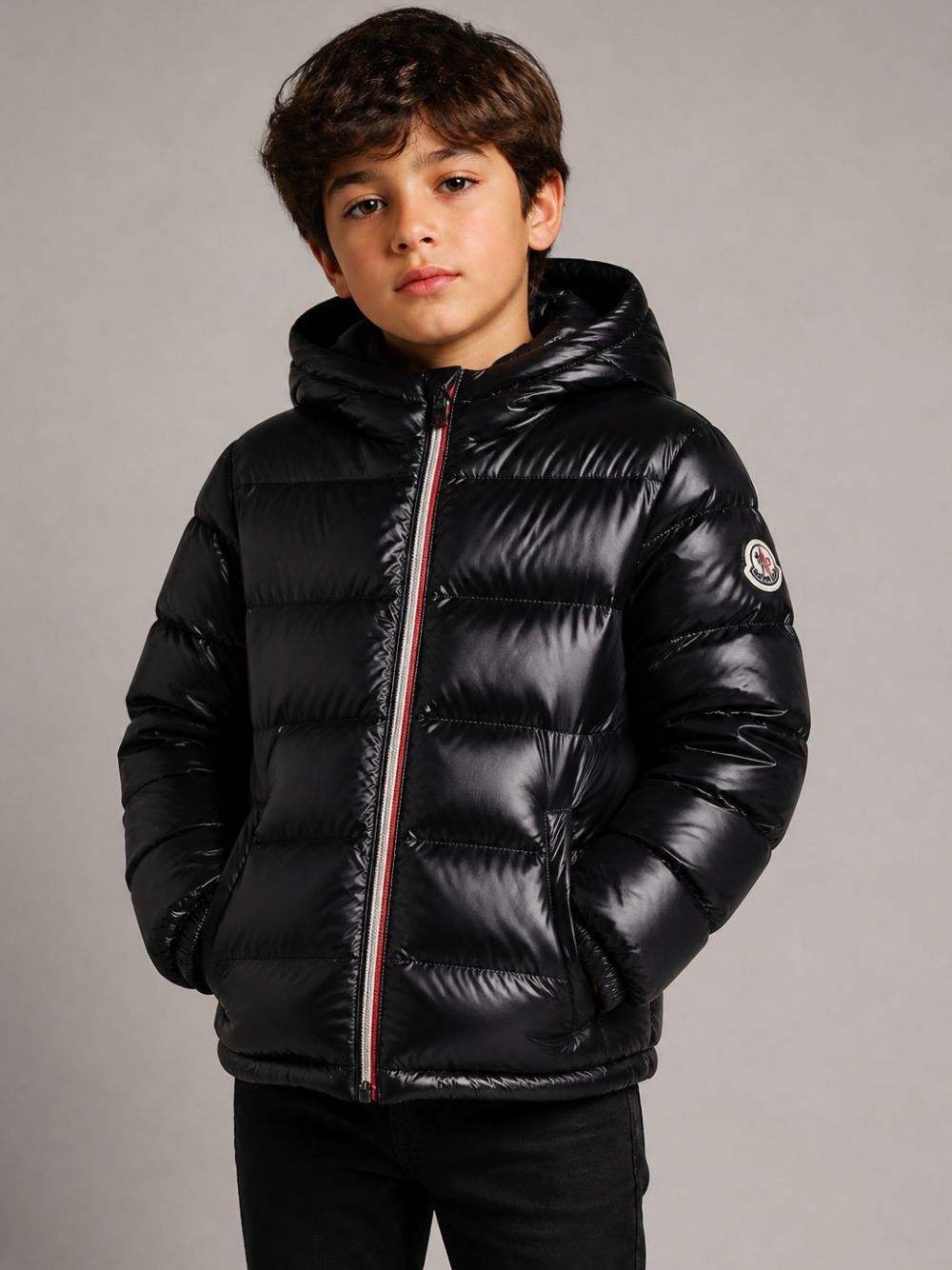 Piumino New Aubert per bambino Moncler Enfant nero con design imbottito L29541A00035597Z8 999 MONCLER KIDS