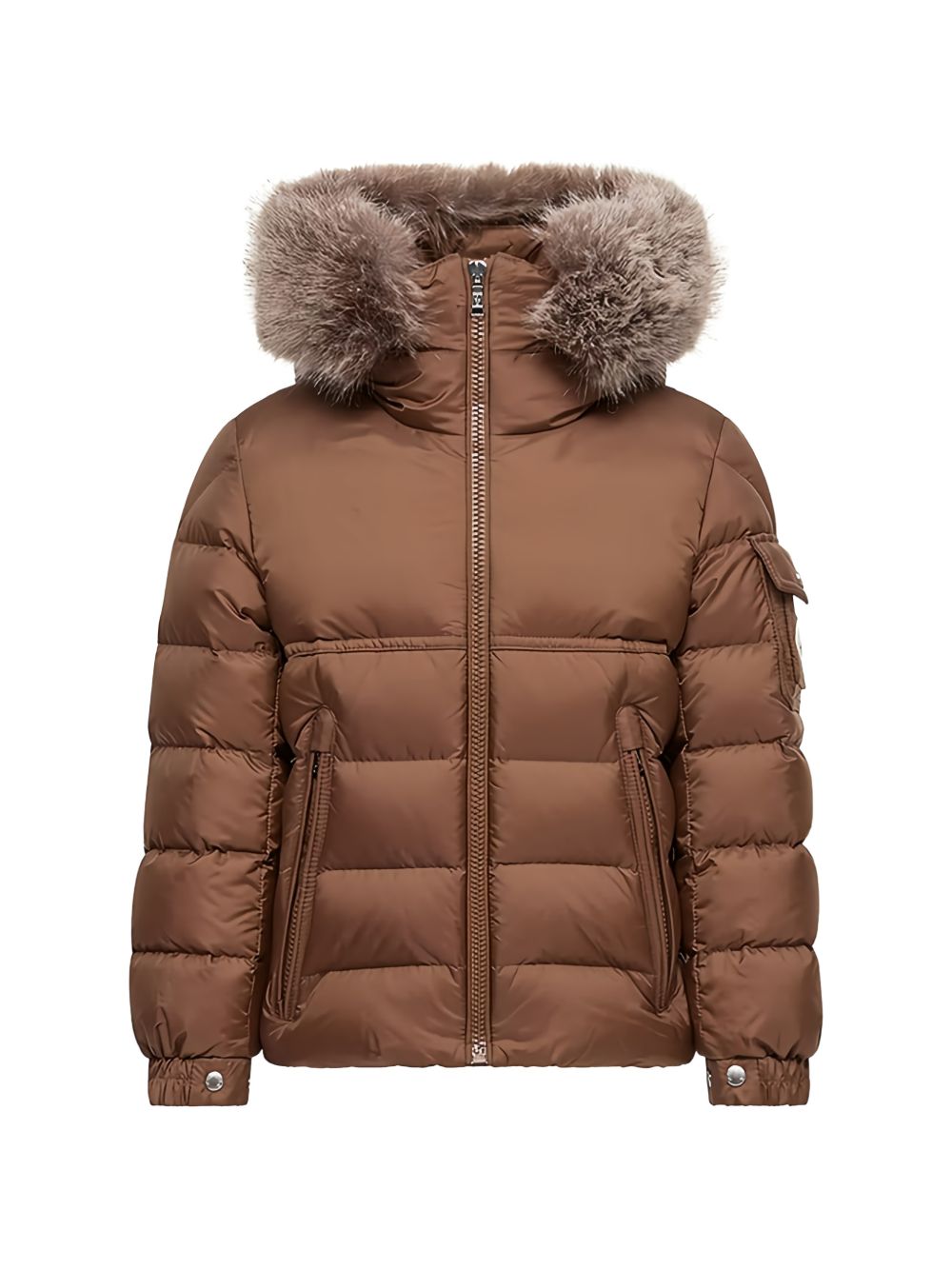 Giubbino New Byronf per bambino Moncler Kids marrone con imbottitura in piuma L29541A0005353A5E 24N MONCLER KIDS