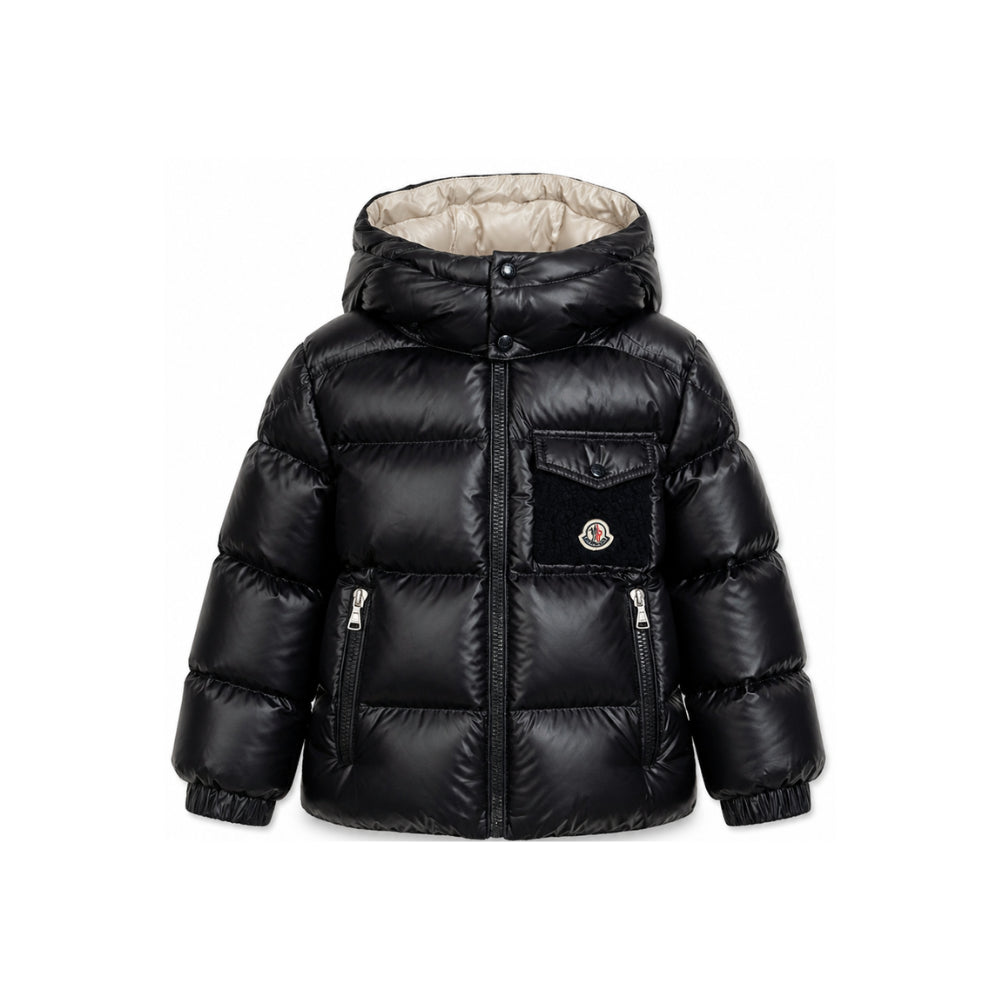 Giubbino Yule per bambino Moncler Kids nero con design imbottito L29541A00066597YX 778 MONCLER KIDS