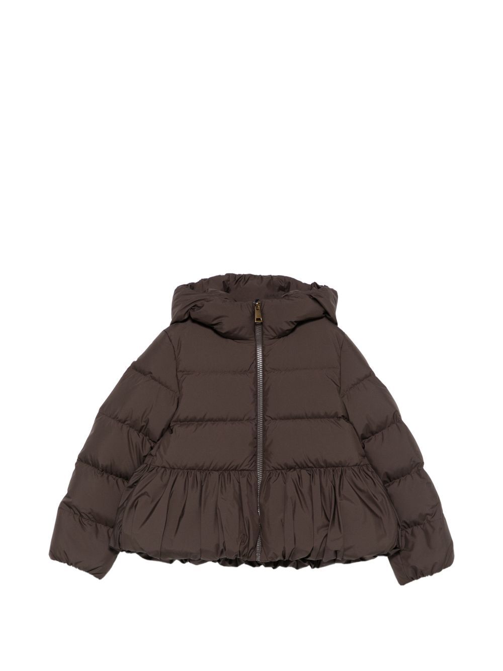 Giubbino per bambina Elizaveta Moncler Enfant marrone con volant L29541A00119597YW 258 MONCLER KIDS