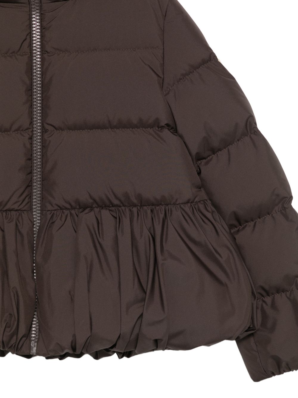 Giubbino per bambina Elizaveta Moncler Enfant marrone con volant L29541A00119597YW 258 MONCLER KIDS