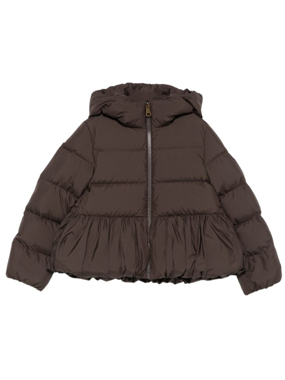 Giubbino per bambina Elizaveta Moncler Enfant marrone con volant L29541A00119597YW 258 MONCLER KIDS