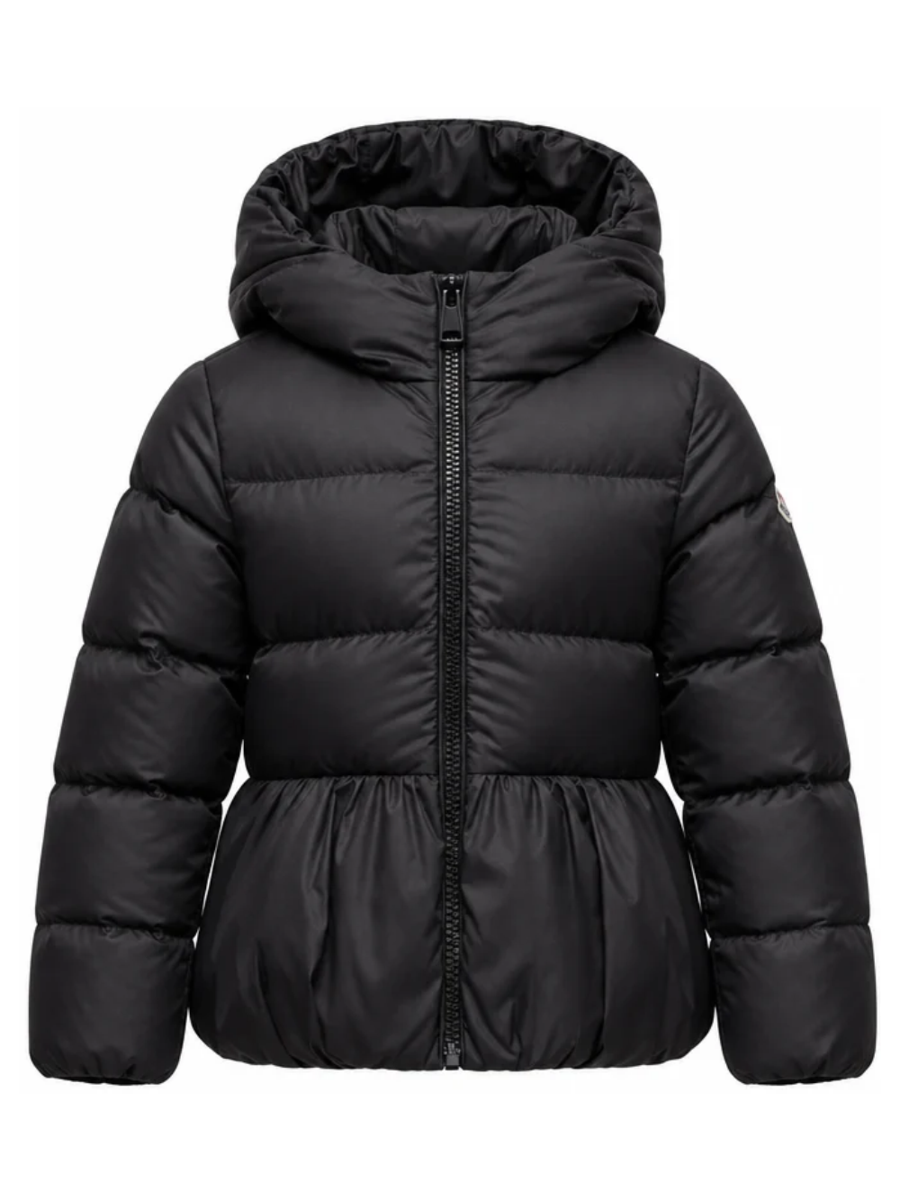 Giubbino Elizaveta per bambina Moncler Kids nero con orlo arricciato L29541A00119597YW 999 MONCLER KIDS