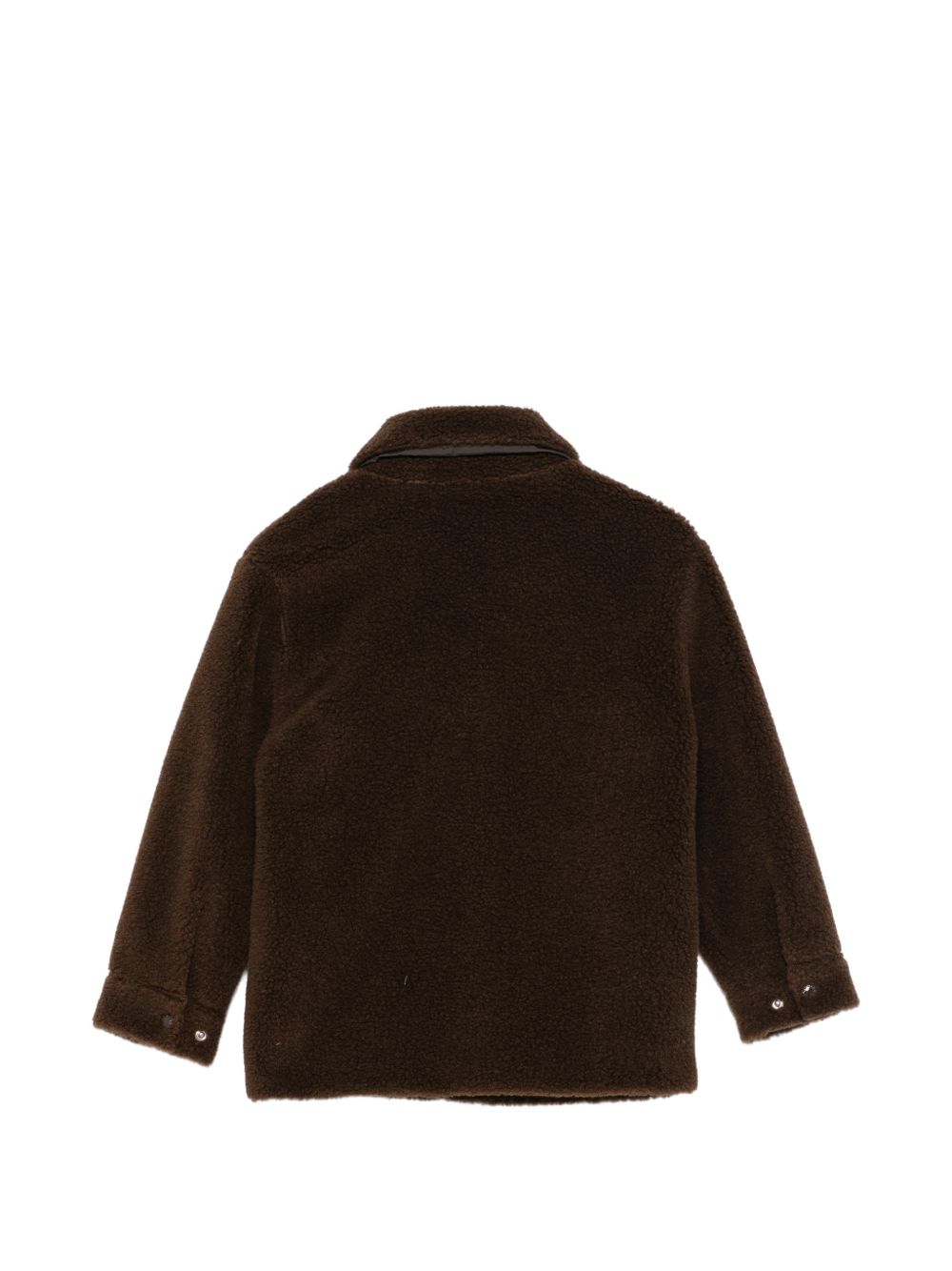 Giacca per bambino Moncler Enfant marrone con patch logo e texture in pile L29542F00007809BY 256 MONCLER KIDS