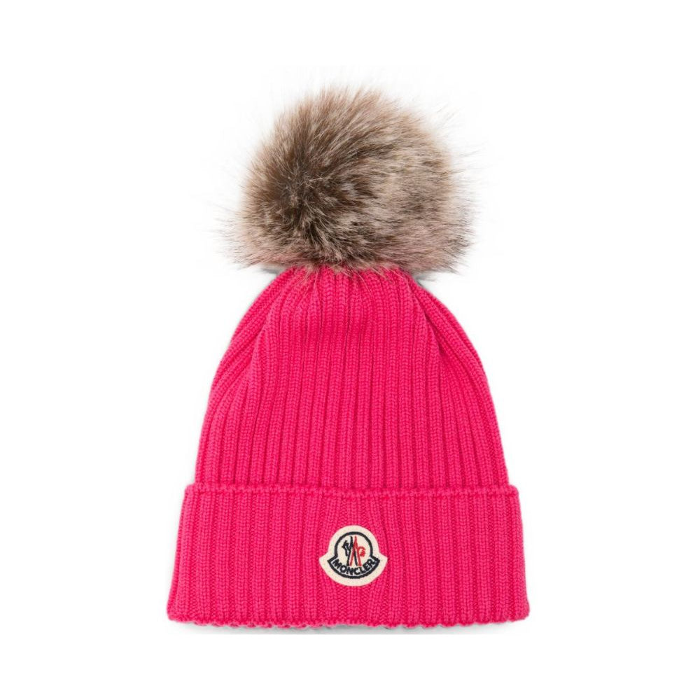 Cappello per bambina Moncler Enfant fucsia con ponpon L29543B00007A9327 N55 MONCLER KIDS