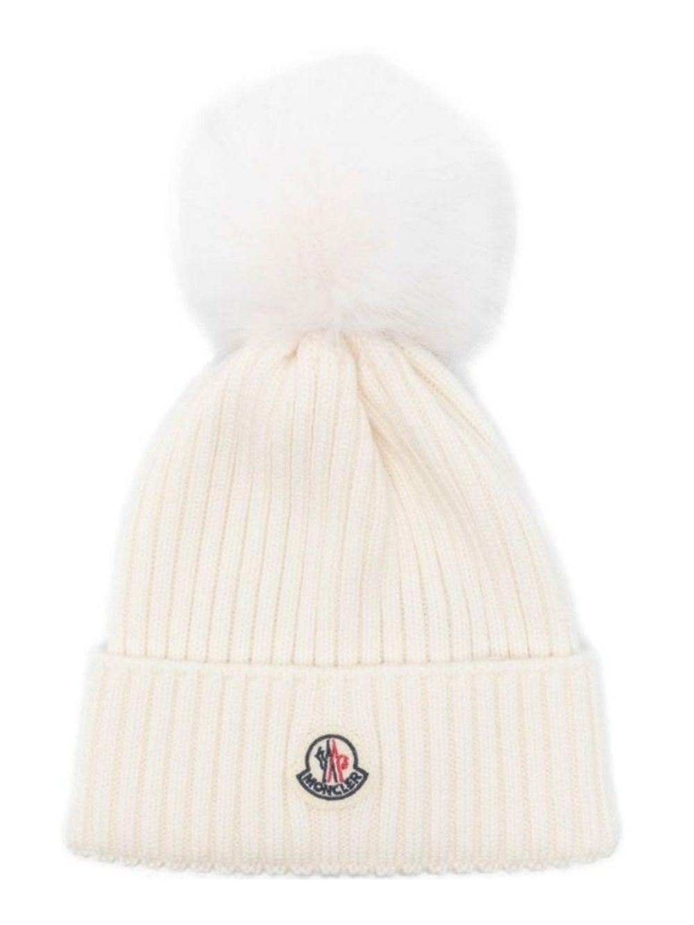 Berretto per bambina Moncler Enfant bianco con pompon L29543B00007M1131 030 MONCLER KIDS