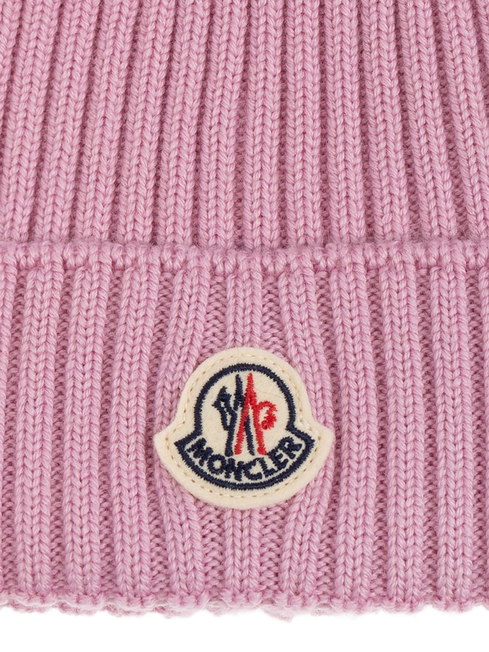 Berretto per bambina Moncler Kids rosa con applicazione pompon L29543B00007M1131 51F MONCLER KIDS