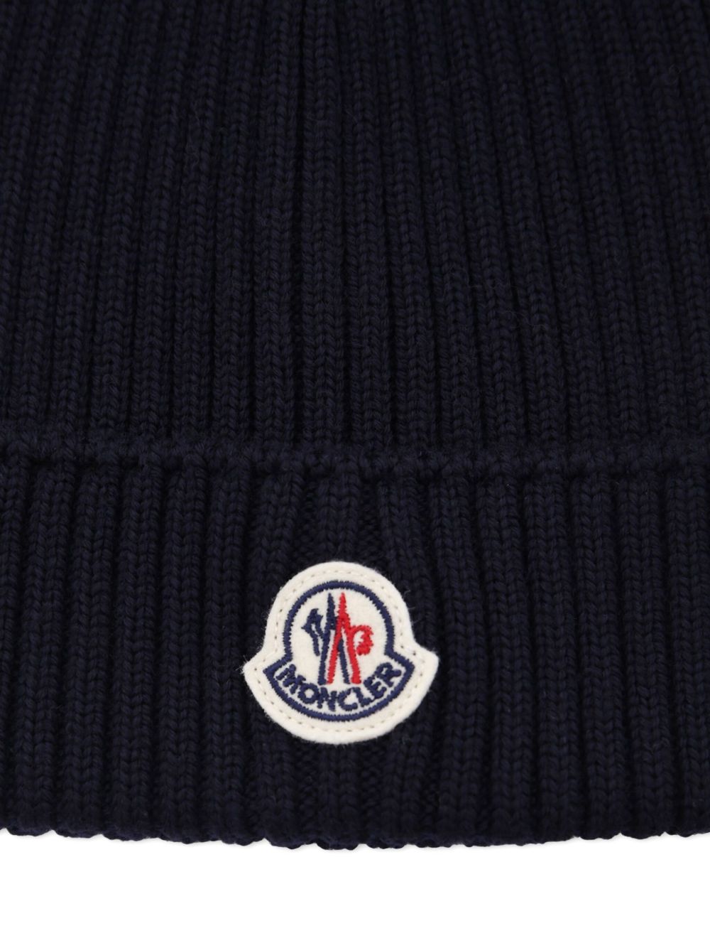 Berretto per bambini Moncler Kids blu con applicazione logo L29543B00009M1131 742 MONCLER KIDS