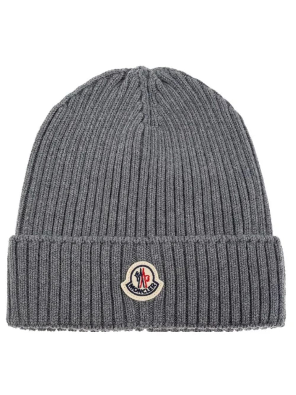 Berretto per bambini Moncler Kids grigio con applicazione logo L29543B00009M1131 981 MONCLER KIDS