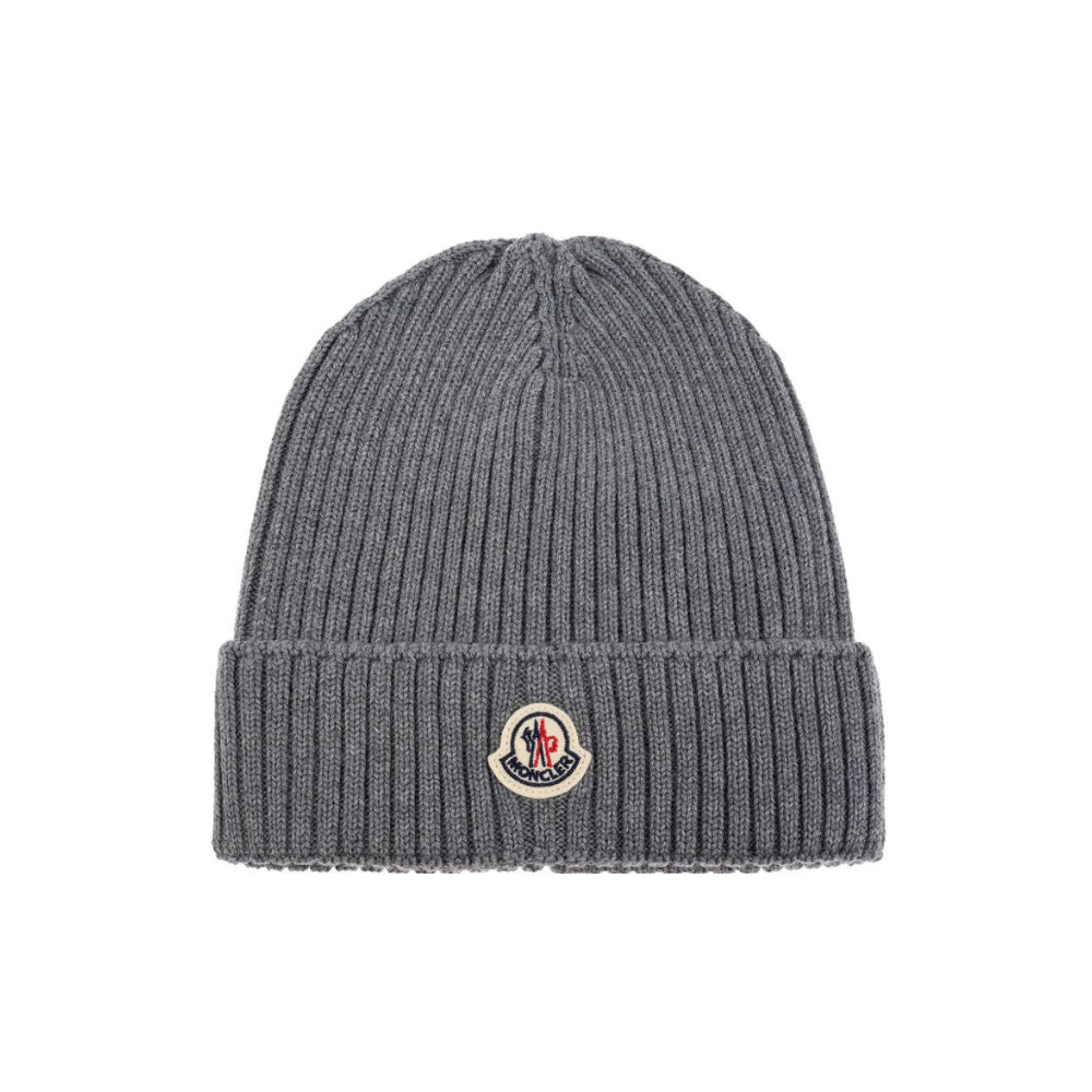 Berretto per bambini Moncler Kids grigio con applicazione logo L29543B00009M1131 981 MONCLER KIDS