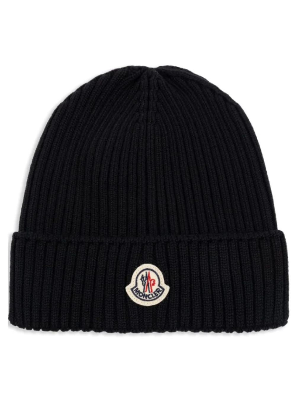 Berretto per bambini Moncler Kids nero con applicazione logo L29543B00009M1131 999 MONCLER KIDS