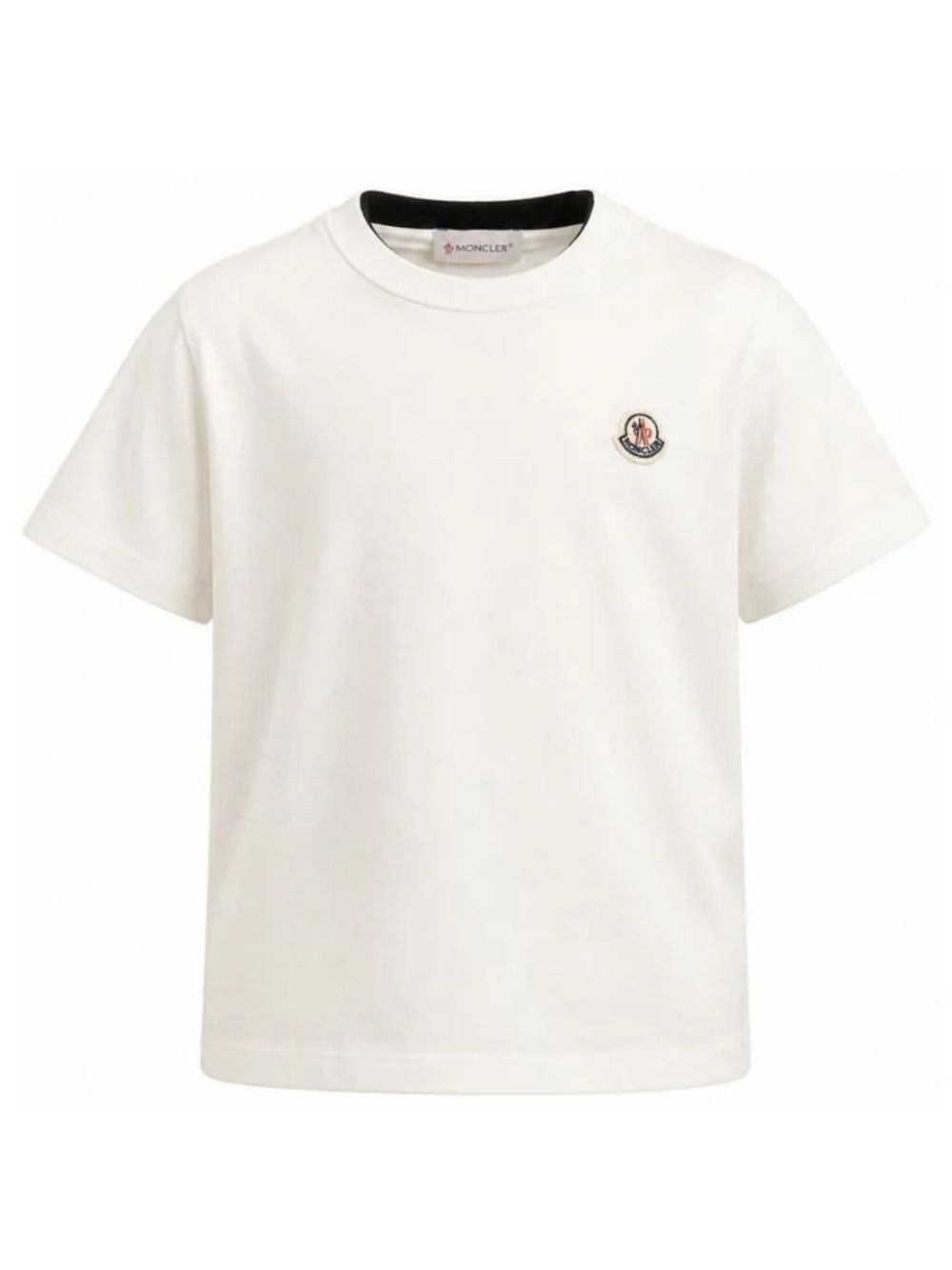 T-shirt per bambino Moncler Enfant bianca con dettaglio logo L29548C0000889AFV 034 MONCLER KIDS