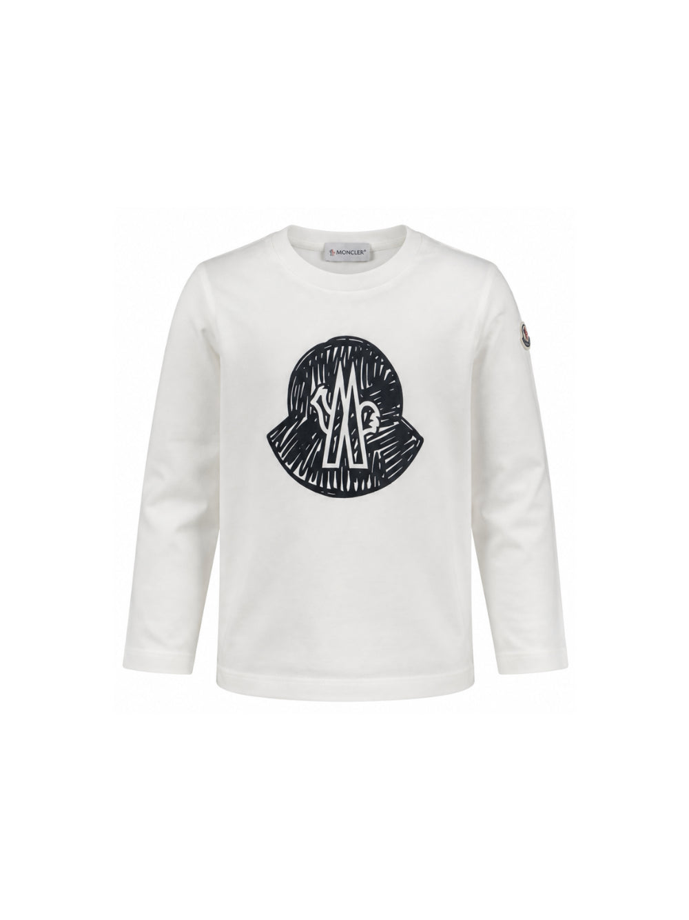T-shirt per bambino Moncler Kids bianca con stampa grafica L29548D0000189AFV 034 MONCLER KIDS
