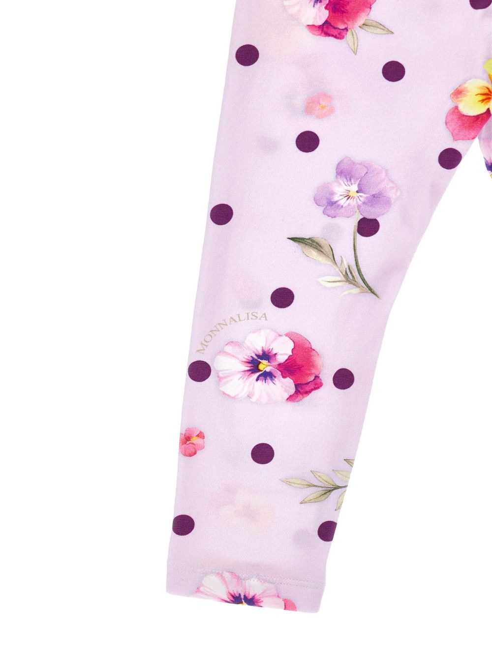 Leggings per bambina Monnalisa Kids lilla a fiori e pois 11H406 8653 0063 MONNALISA KIDS