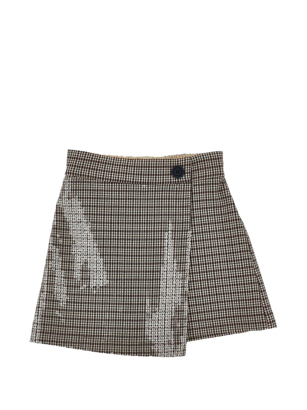 Shorts per bambina Monnalisa Kids marrone con effetto gonna con paillettes 11H412 8902 0106 MONNALISA KIDS