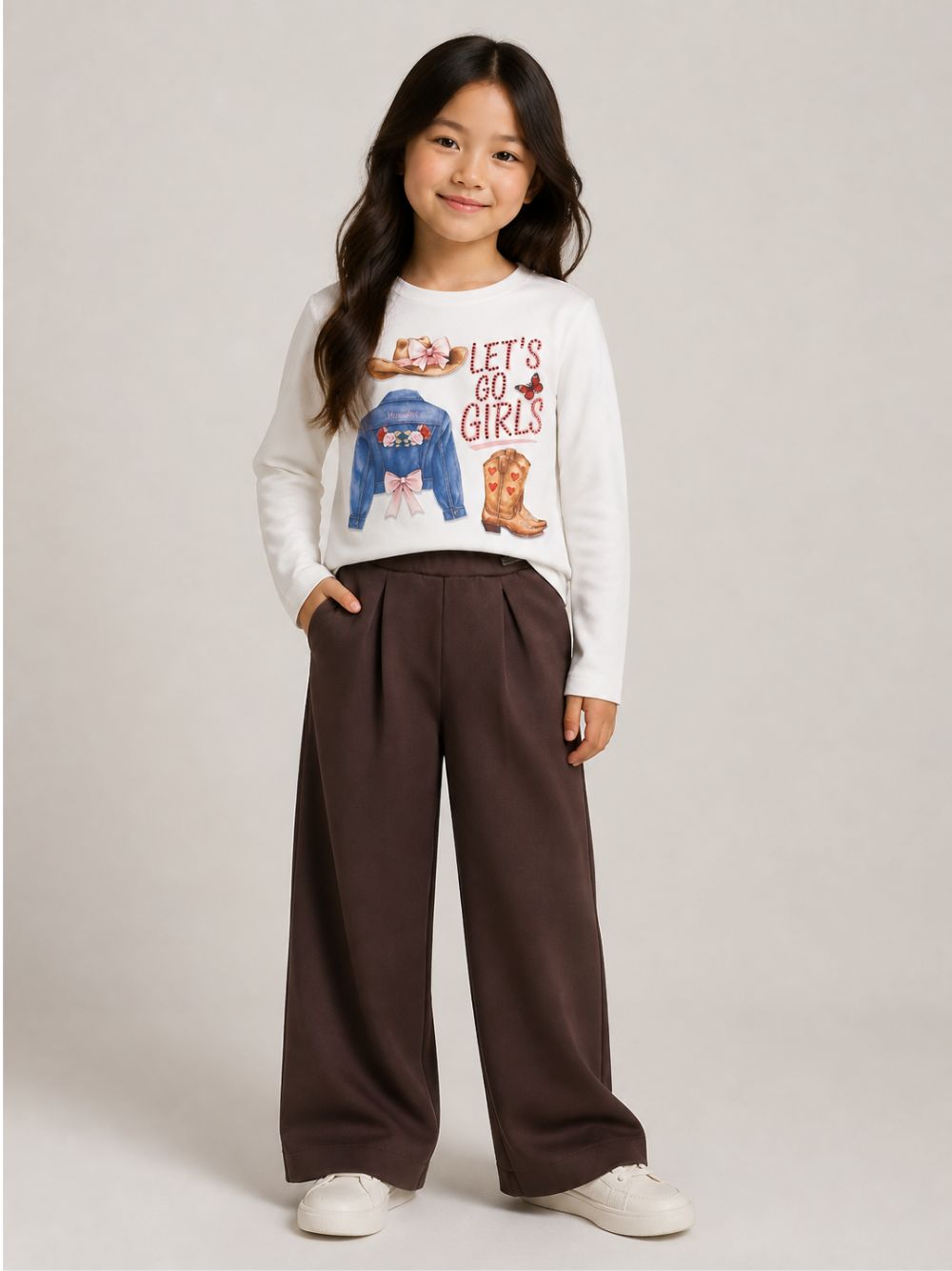 T-shirt per bambina Monnalisa Kids bianca con stampa grafica 11H613 8201 0001 MONNALISA KIDS