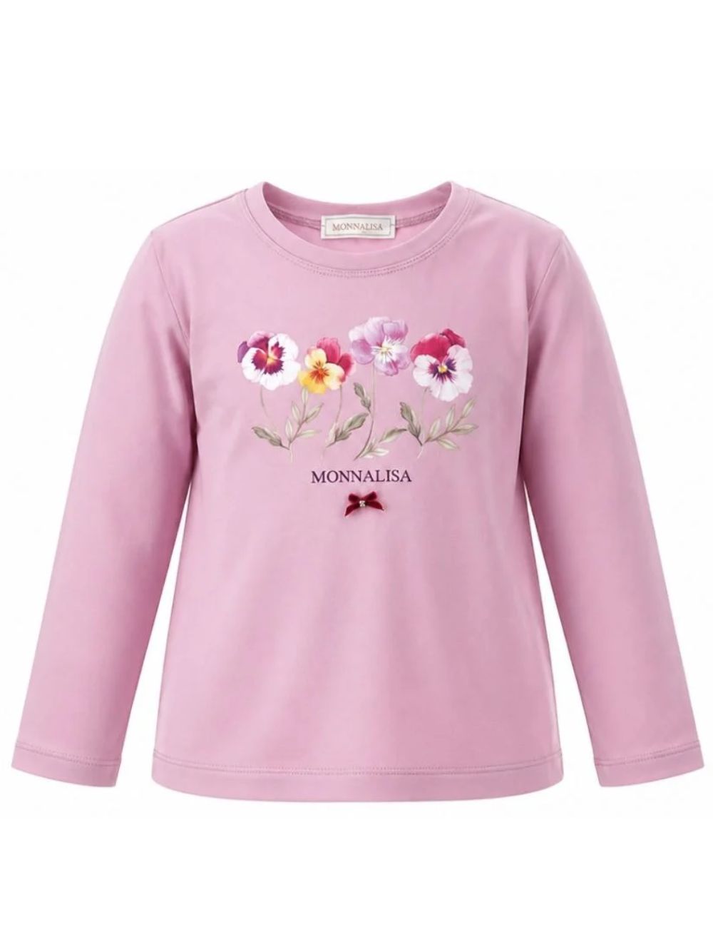 T-shirt per bambina Monnalisa Kids rosa con stampa a fiori 11H615 8201 0063 MONNALISA KIDS