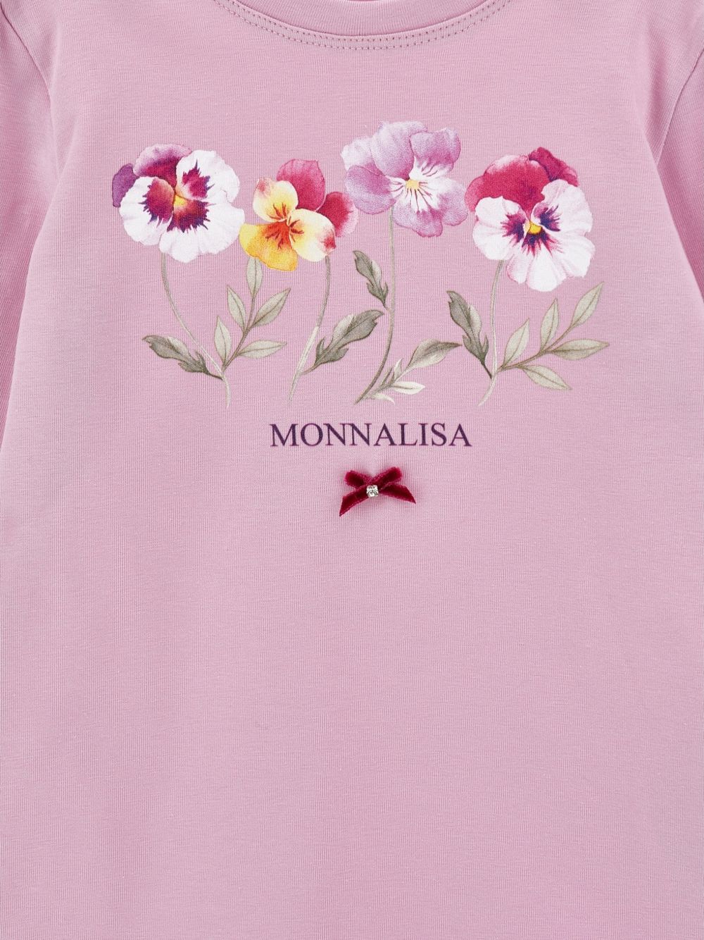 T-shirt per bambina Monnalisa Kids rosa con stampa a fiori 11H615 8201 0063 MONNALISA KIDS
