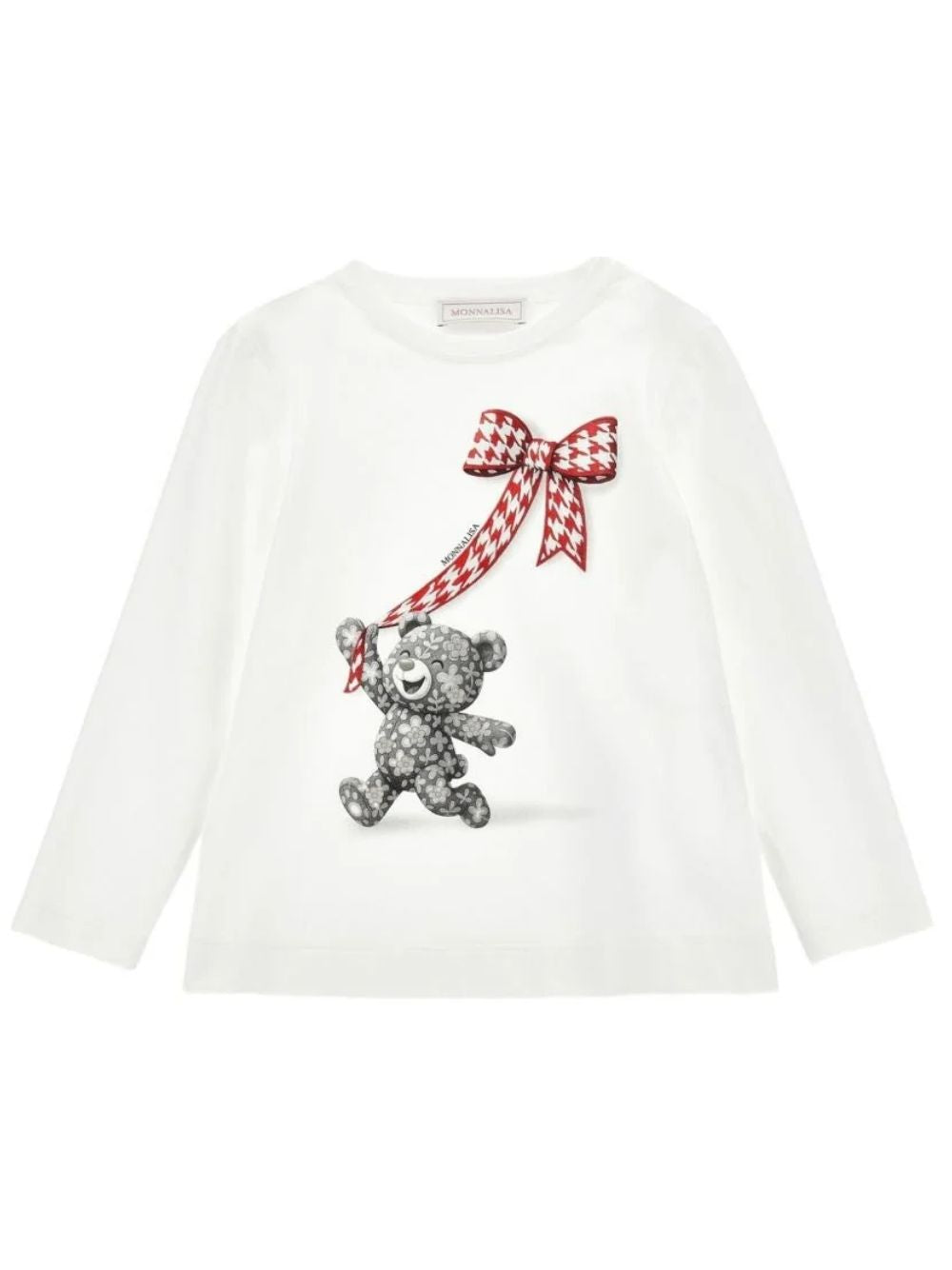 T-shirt per bambina Monnalisa Kids bianca con stampa grafica 11H619 8201 0132 MONNALISA KIDS