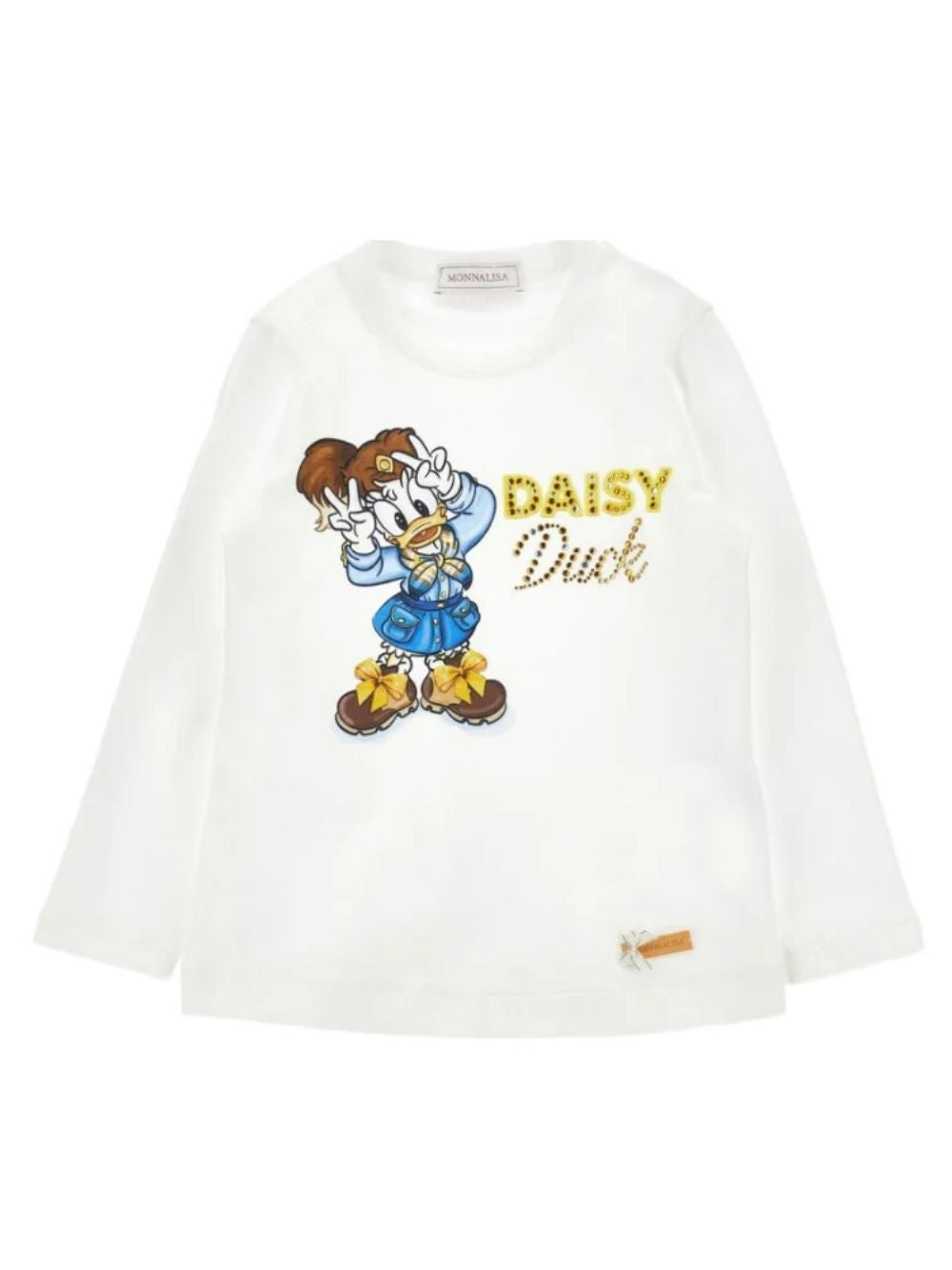 T-shirt per bambina Monnalisa Kids bianca con stampa grafica 11H622 8201 0156 MONNALISA KIDS