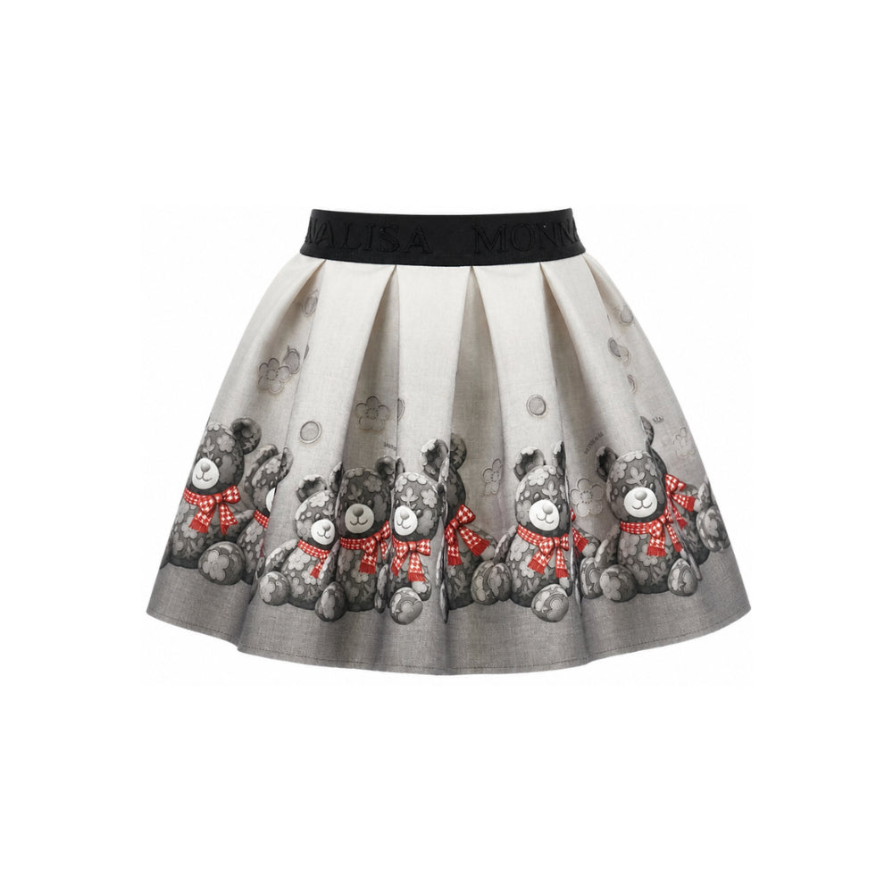 Gonna per bambina Monnalisa Kids grigia con stampa Teddy Bear 11H704 8669 0031 MONNALISA KIDS