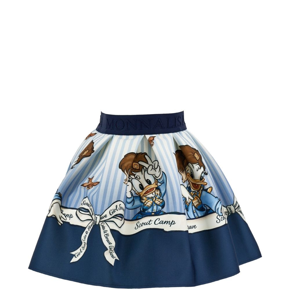 Gonna per bambina Monnalisa Kids blu con stampa grafica 11H707 8625 0156 MONNALISA KIDS