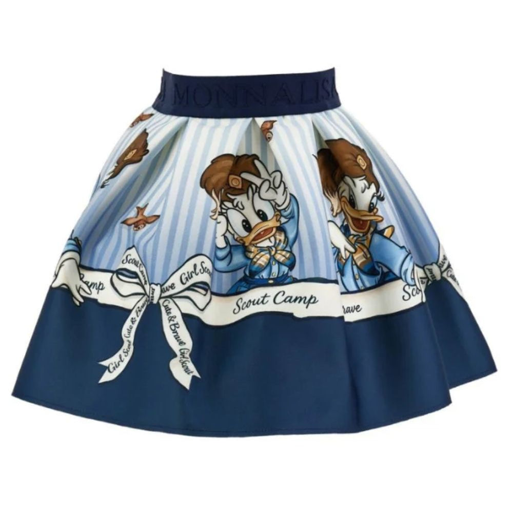 Gonna per bambina Monnalisa Kids blu con stampa grafica 11H707 8625 0156 MONNALISA KIDS