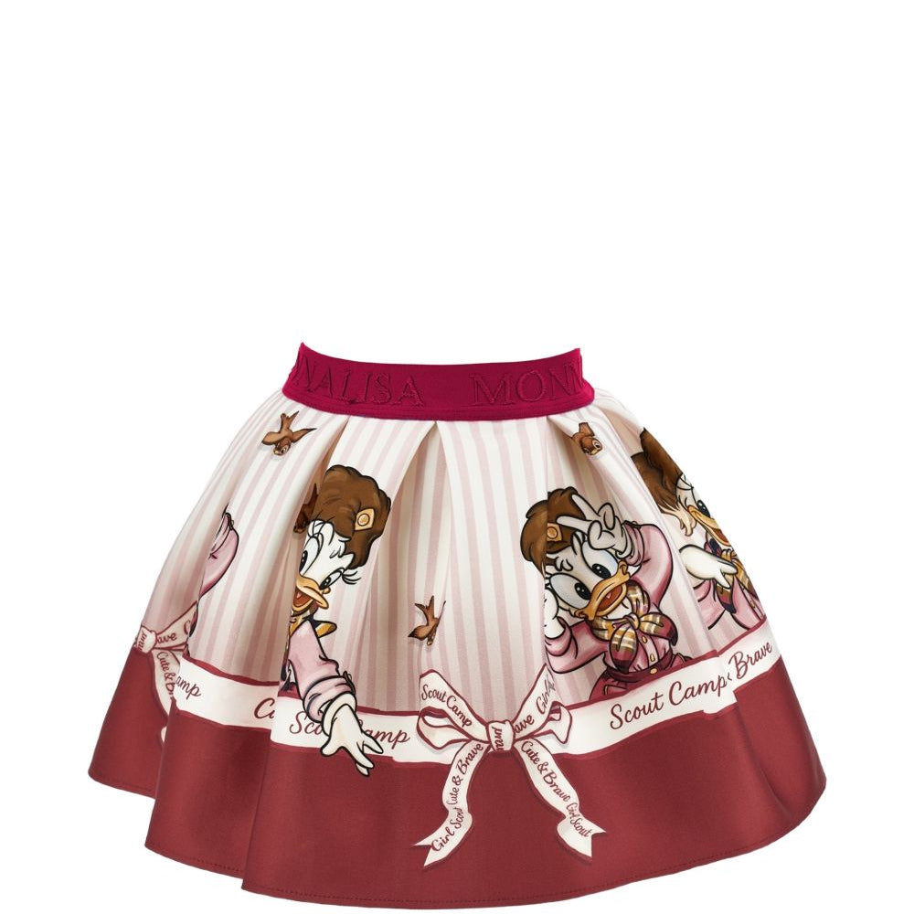 Gonna per bambina Monnalisa Kids rosso con stampa grafica 11H707 8625 0198 MONNALISA KIDS
