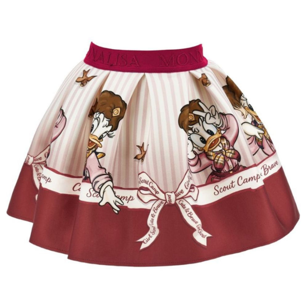 Gonna per bambina Monnalisa Kids rosso con stampa grafica 11H707 8625 0198 MONNALISA KIDS