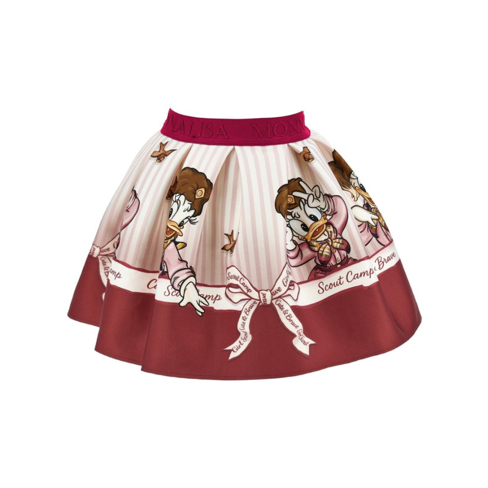 Gonna per bambina Monnalisa Kids rosso con stampa grafica 11H707 8625 0198 MONNALISA KIDS