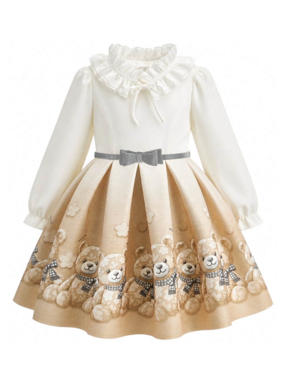 Abito per bambina Monnalisa Kids multicolore con stampa orsetto all-over 11H909 8669 0003 MONNALISA KIDS